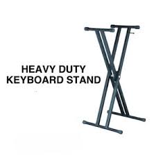 Heavy Duty Keyboard Stand for Musicians - Adjustable Height X-Type Piano Stand with Double Braces, Portable & Foldable for 49/61/88 Key Digital Keyboards