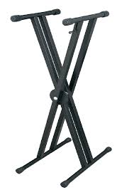 Heavy Duty Keyboard Stand for Musicians - Adjustable Height X-Type Piano Stand with Double Braces, Portable & Foldable for 49/61/88 Key Digital Keyboards