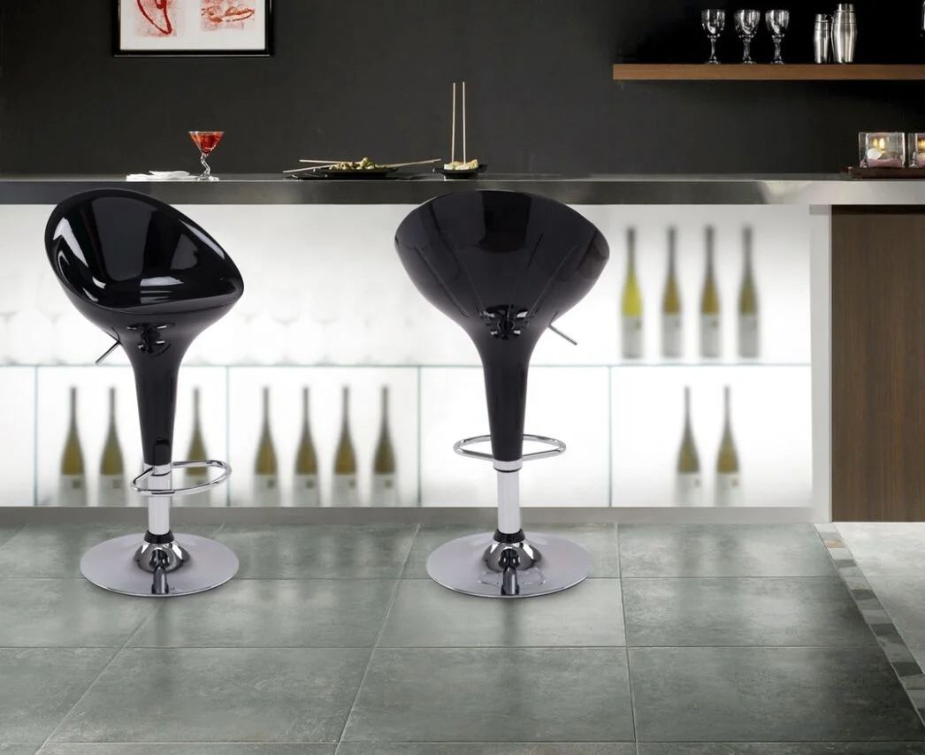 Modern High Gloss ABS Plastic Bar Stool – Durable, Easy-Clean, Lightweight Contemporary Stool for Kitchen Island, Dining, Bar, Café & Restaurant Seating