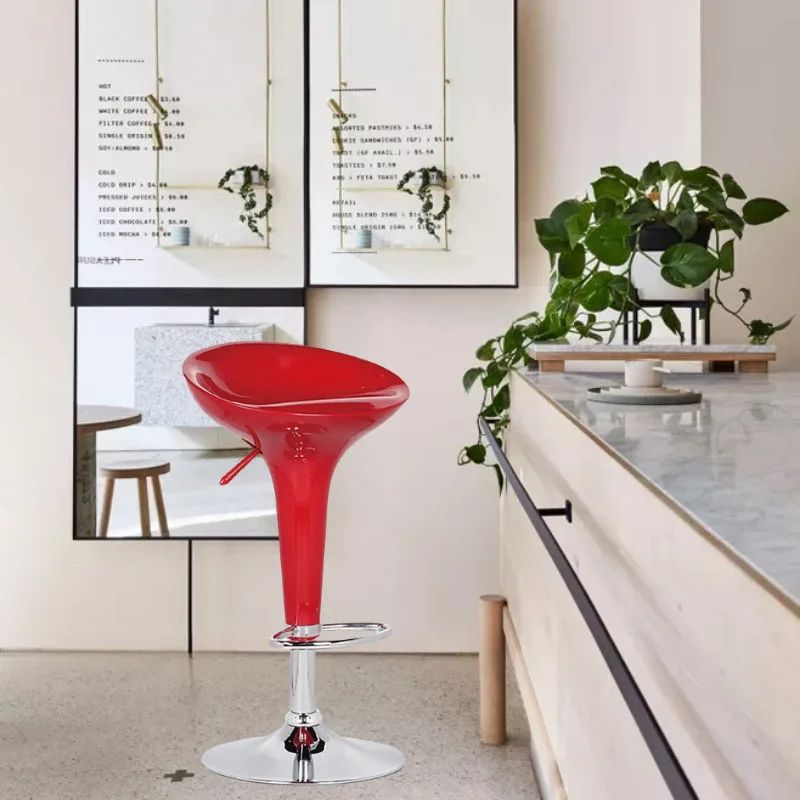 Modern High Gloss ABS Plastic Bar Stool – Durable, Easy-Clean, Lightweight Contemporary Stool for Kitchen Island, Dining, Bar, Café & Restaurant Seating