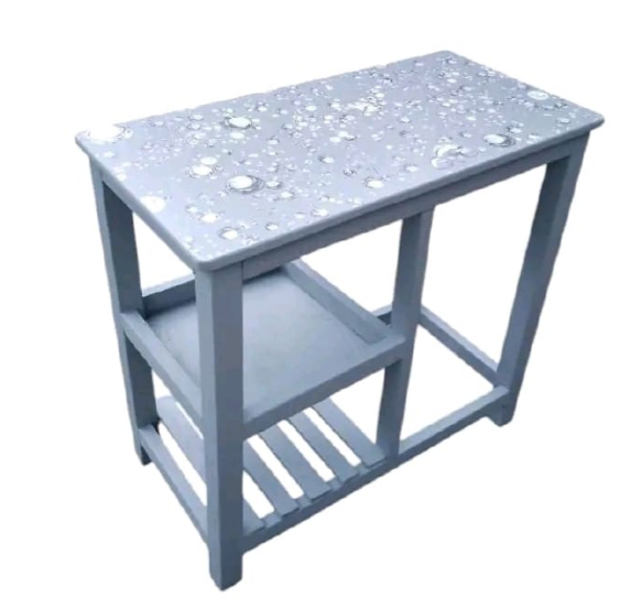 Modern strong and classic kitchen table,Wooden strong Kitchen table with racks. suitable for 6KG cooking Meko.as picture