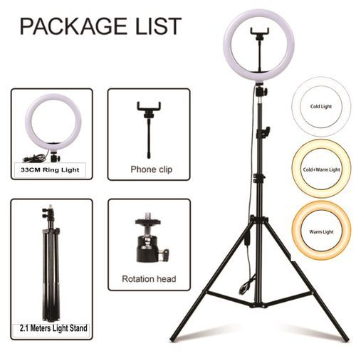 Makeup Ring Light With Stand And Tripod Ring Bulb Light With Bluetooth