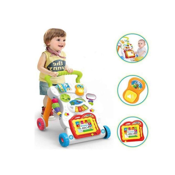 Huanger Musical Baby Walker/Push Walker-Multicolored