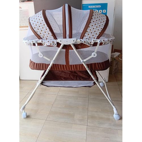 Foldable Baby Bassinet With Net And Wheels