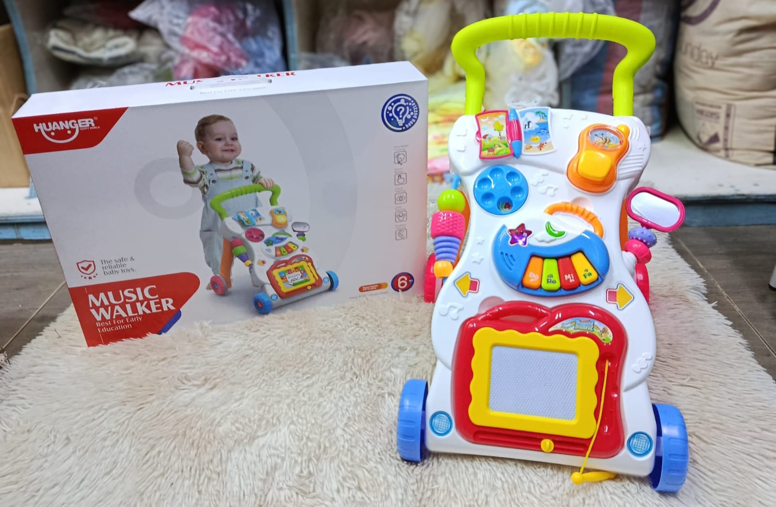 Fashion Musical Baby Walker/Push Walker-Multicolored plus free batteries