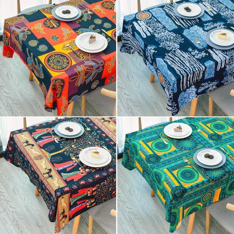 French Nanyang style floral tablecloth tassel decorative table cloth for home dining, waterproof coffee table, TV cabinet cover towel