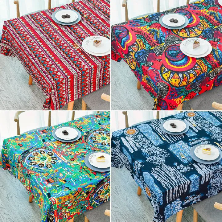 French Nanyang style floral tablecloth tassel decorative table cloth for home dining, waterproof coffee table, TV cabinet cover towel