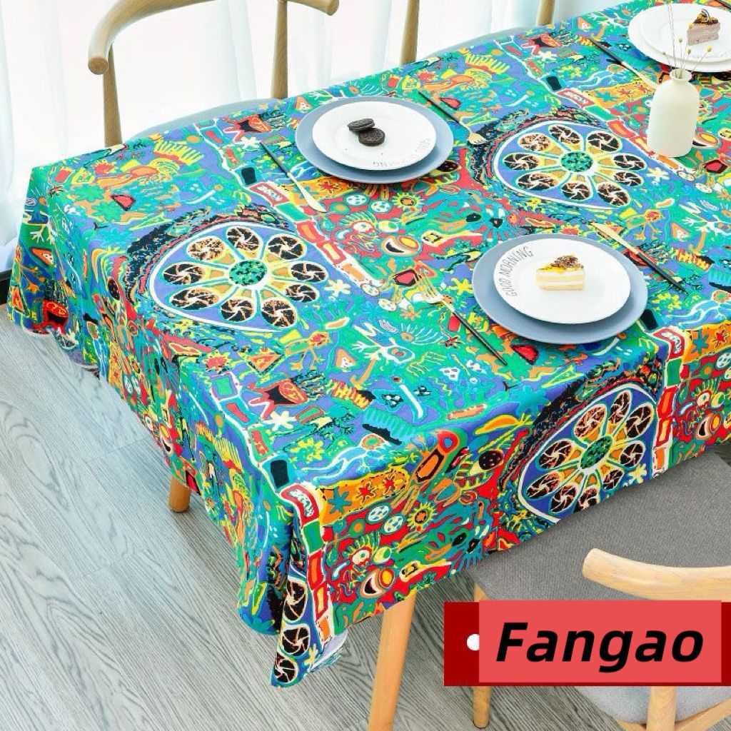 French Nanyang style floral tablecloth tassel decorative table cloth for home dining, waterproof coffee table, TV cabinet cover towel