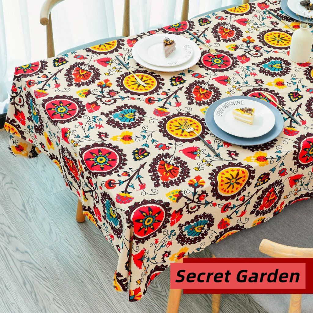 French Nanyang style floral tablecloth tassel decorative table cloth for home dining, waterproof coffee table, TV cabinet cover towel