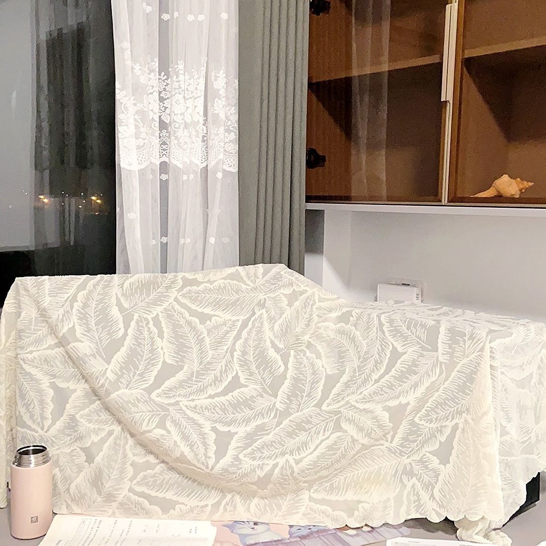 Universal Dust-proof Lace Tablecloth Furniture Cabinet Cover Cloth Decorative Tablecloth Soft Skin Friendly French Retro High-end Vertical Three-dimensional Pattern
