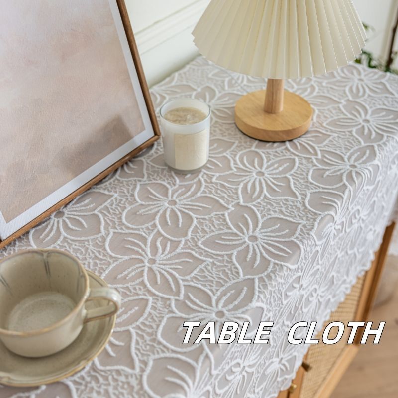 Universal Dust-proof Lace Tablecloth Furniture Cabinet Cover Cloth Decorative Tablecloth Soft Skin Friendly French Retro High-end Vertical Three-dimensional Pattern
