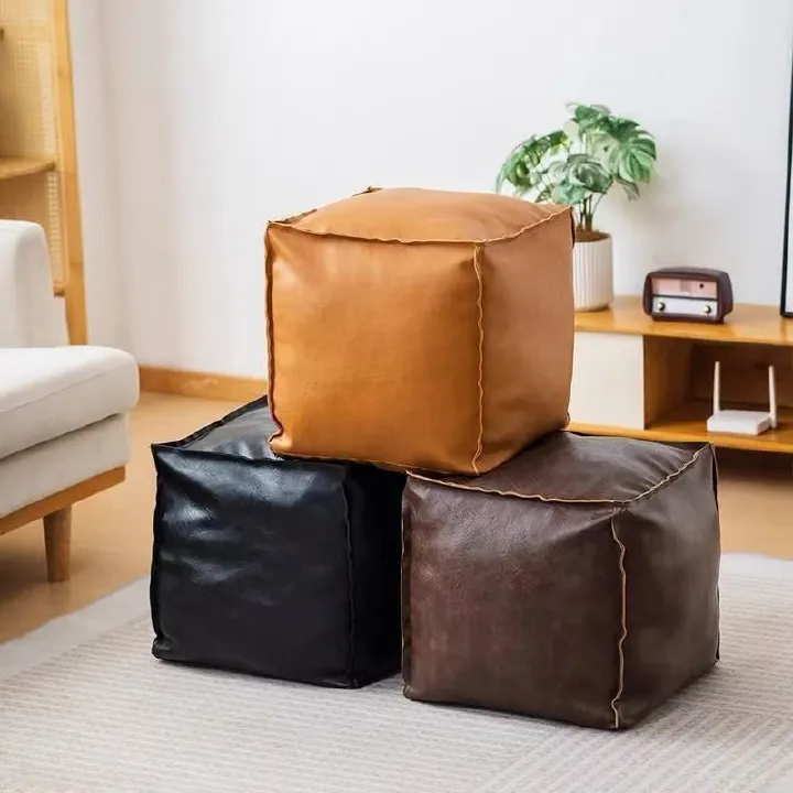 Storage Sofa Cover PU Leather Lazy Sofa Only Cover Large-sized Storage Seat Versatile and Practical
