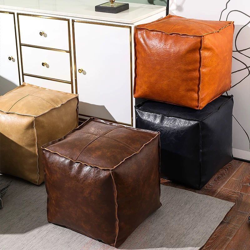 Storage Sofa Cover PU Leather Lazy Sofa Only Cover Large-sized Storage Seat Versatile and Practical