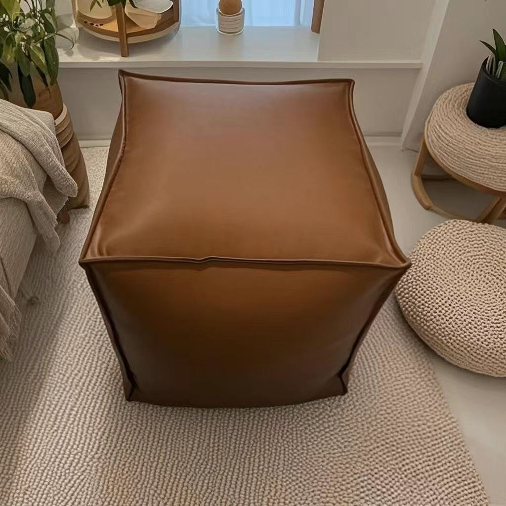 Storage Sofa Cover PU Leather Lazy Sofa Only Cover Large-sized Storage Seat Versatile and Practical