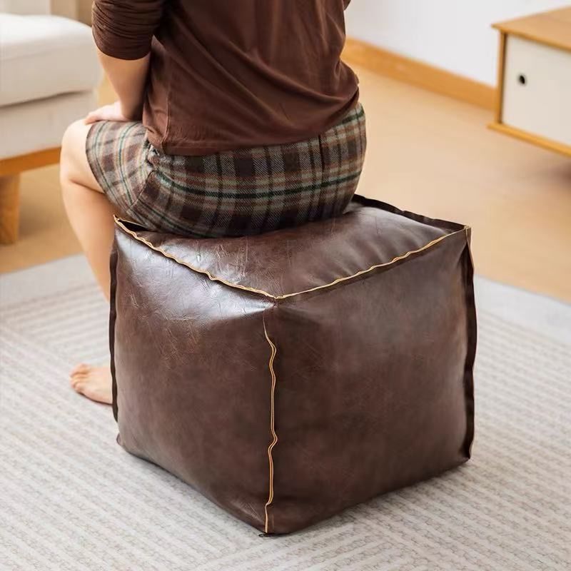 Storage Sofa Cover PU Leather Lazy Sofa Only Cover Large-sized Storage Seat Versatile and Practical