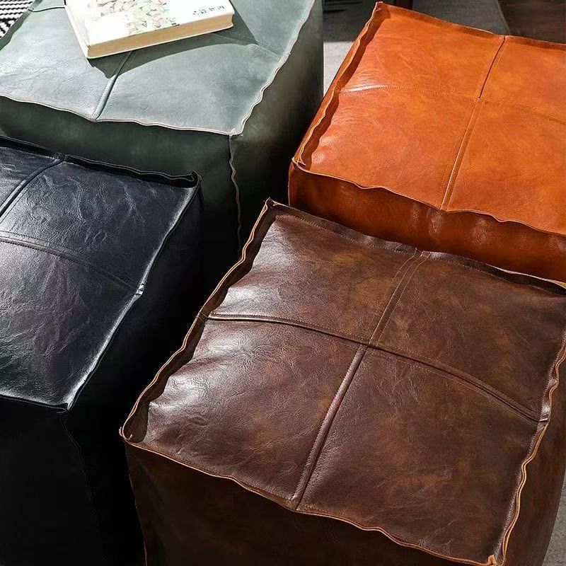 Storage Sofa Cover PU Leather Lazy Sofa Only Cover Large-sized Storage Seat Versatile and Practical