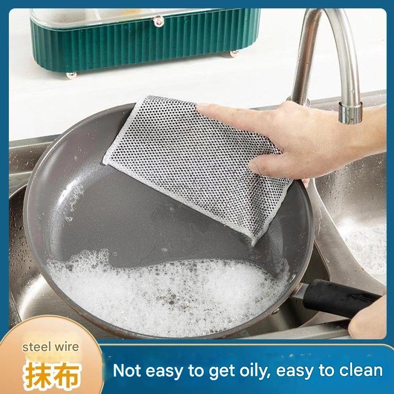 10 Piece Multifunctional Dishwashing Cloth Large Size Multi-purpose Non-Scratch Wire Dishcloth Magic Cleaning Cloth Strong Stain Removal without Damaging the Paint Surface