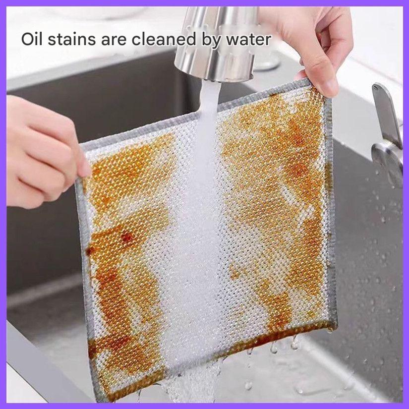 10 Piece Multifunctional Dishwashing Cloth Large Size Multi-purpose Non-Scratch Wire Dishcloth Magic Cleaning Cloth Strong Stain Removal without Damaging the Paint Surface