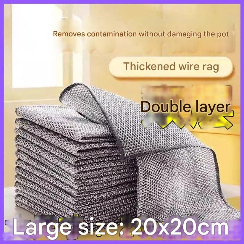 10 Piece Multifunctional Dishwashing Cloth Large Size Multi-purpose Non-Scratch Wire Dishcloth Magic Cleaning Cloth Strong Stain Removal without Damaging the Paint Surface