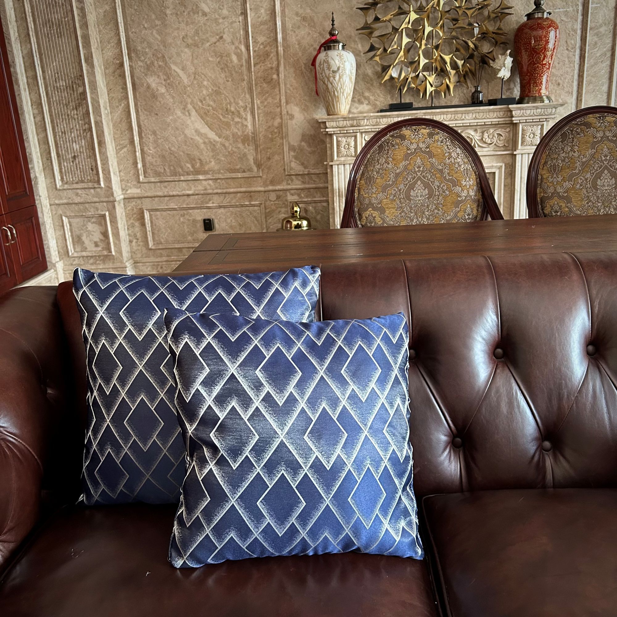 New Style Geometric Throw Pillow Cover Case Luxury Jacquard Square Cushion Covers High Quality 1 Piece 16*16in / 18*18in