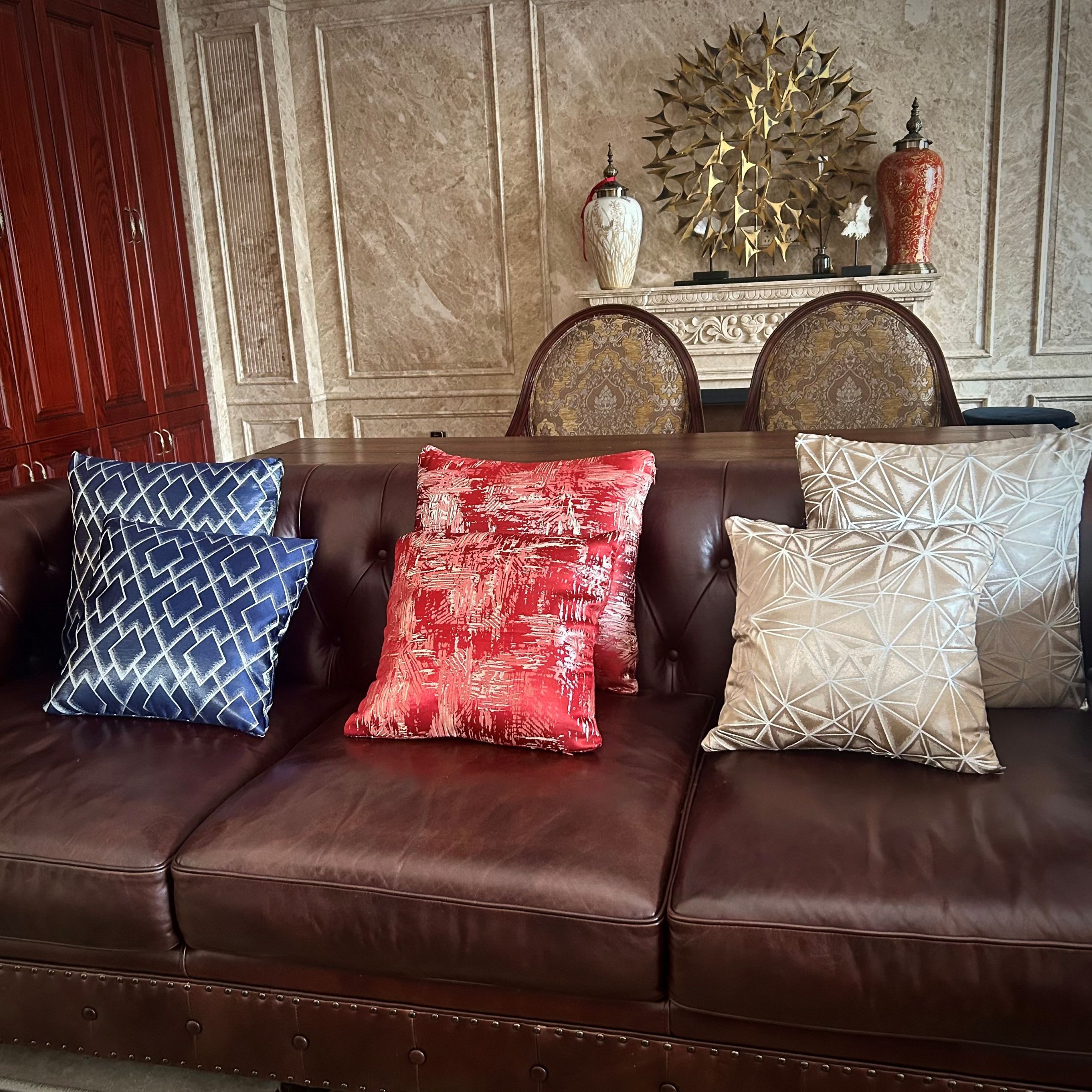 New Style Geometric Throw Pillow Cover Case Luxury Jacquard Square Cushion Covers High Quality 1 Piece 16*16in / 18*18in