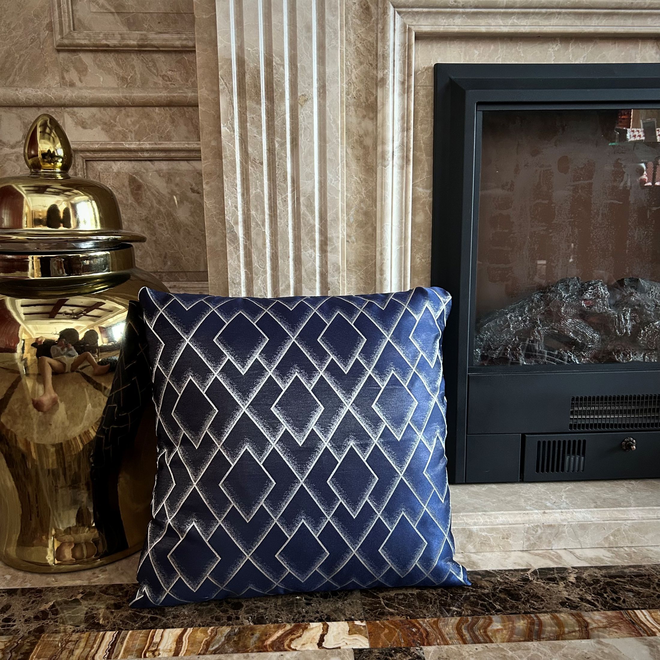 New Style Geometric Throw Pillow Cover Case Luxury Jacquard Square Cushion Covers High Quality 1 Piece 16*16in / 18*18in