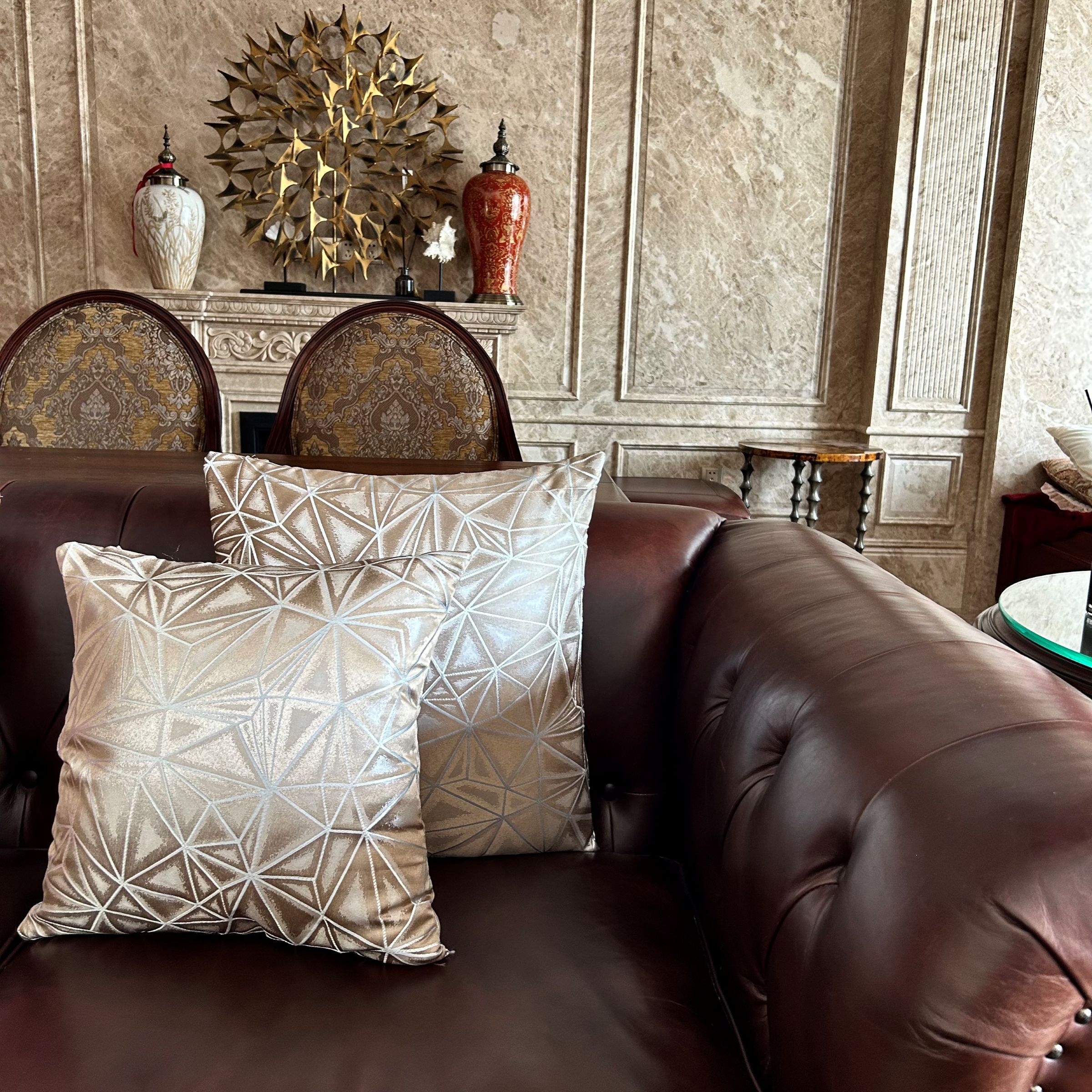 New Style Geometric Throw Pillow Cover Case Luxury Jacquard Square Cushion Covers High Quality 1 Piece 16*16in / 18*18in