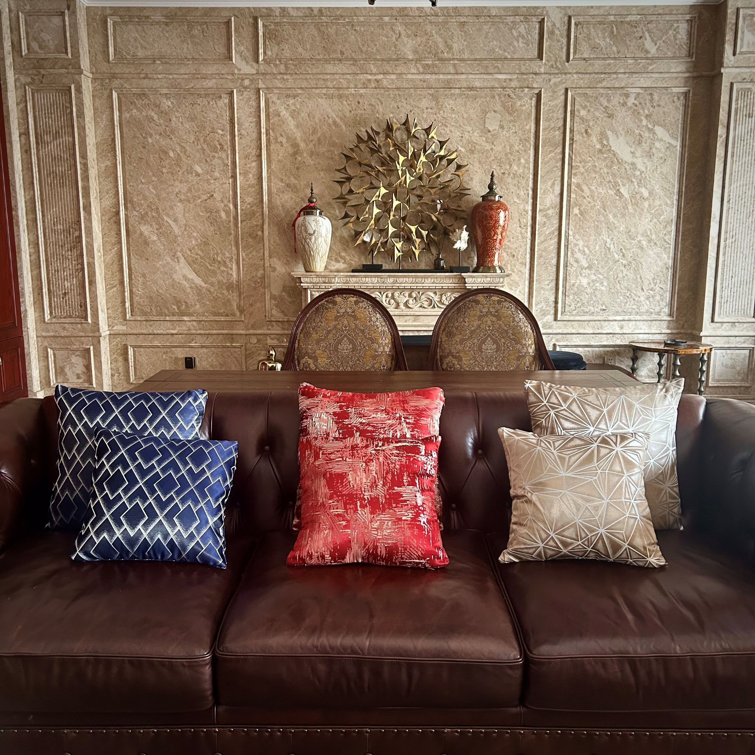 New Style Geometric Throw Pillow Cover Case Luxury Jacquard Square Cushion Covers High Quality 1 Piece 16*16in / 18*18in