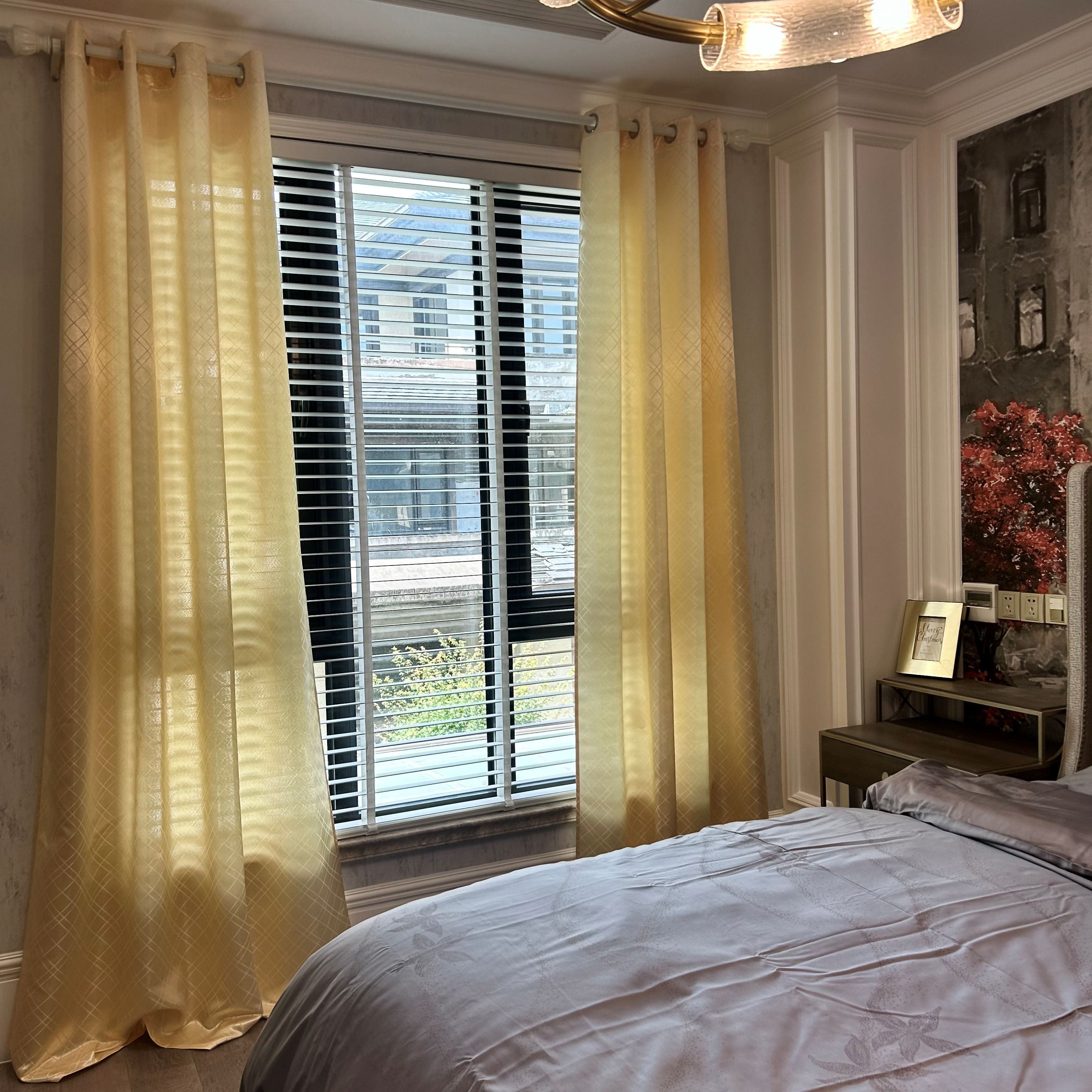 1 Piece Insulated Curtains Checkered, Protect Privacy Easy to Clean Improve Life Quality Living Room Curtain 1 Piece Thermal Insulation and Mosquito Prevention for Bedrooms Living Rooms