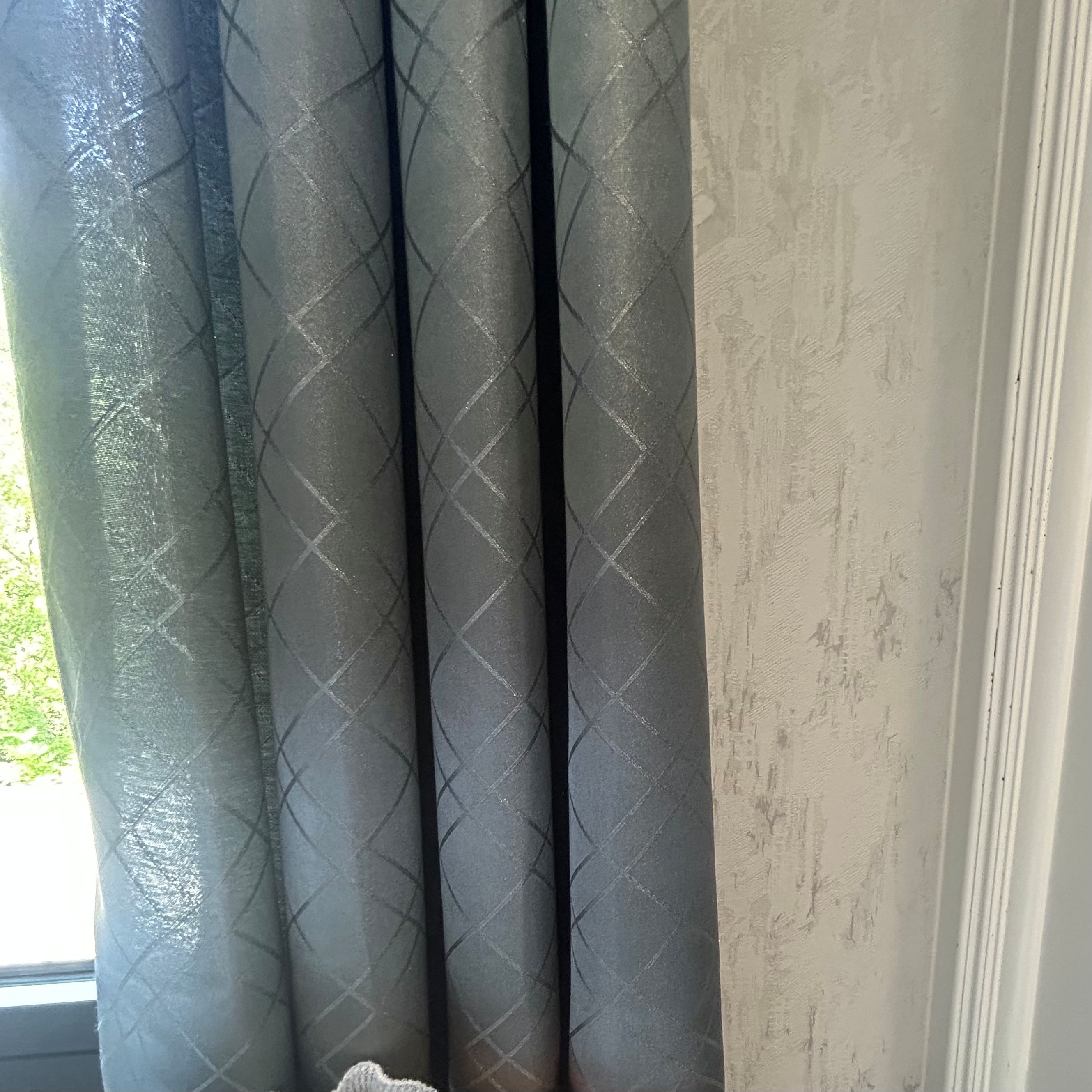 1 Piece Insulated Curtains Checkered, Protect Privacy Easy to Clean Improve Life Quality Living Room Curtain 1 Piece Thermal Insulation and Mosquito Prevention for Bedrooms Living Rooms