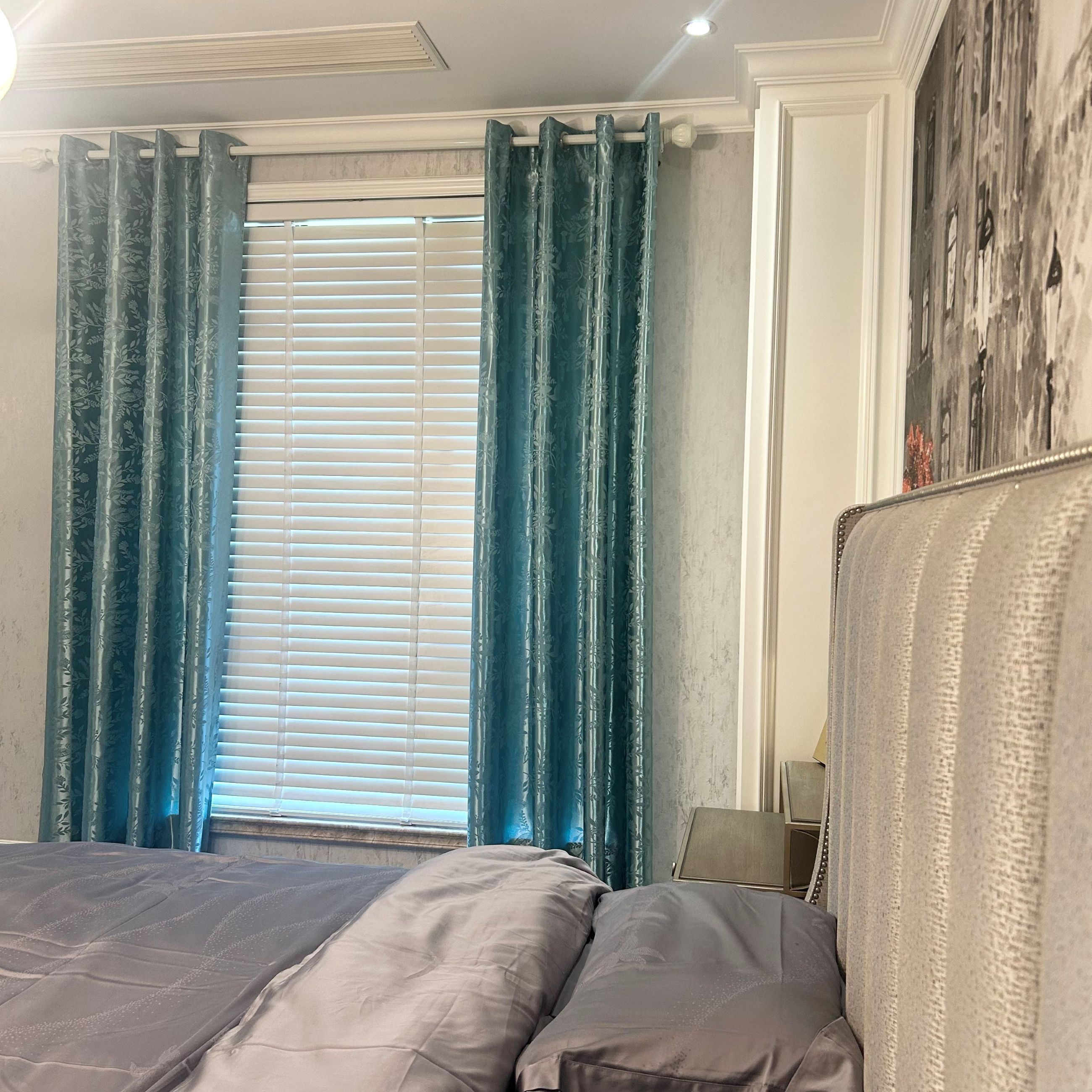 1pc High Quality Curtains Beautiful Leaf Pattern Blackout Curtain Thermal Insulation and Mosquito Prevention for Bedrooms Living Rooms