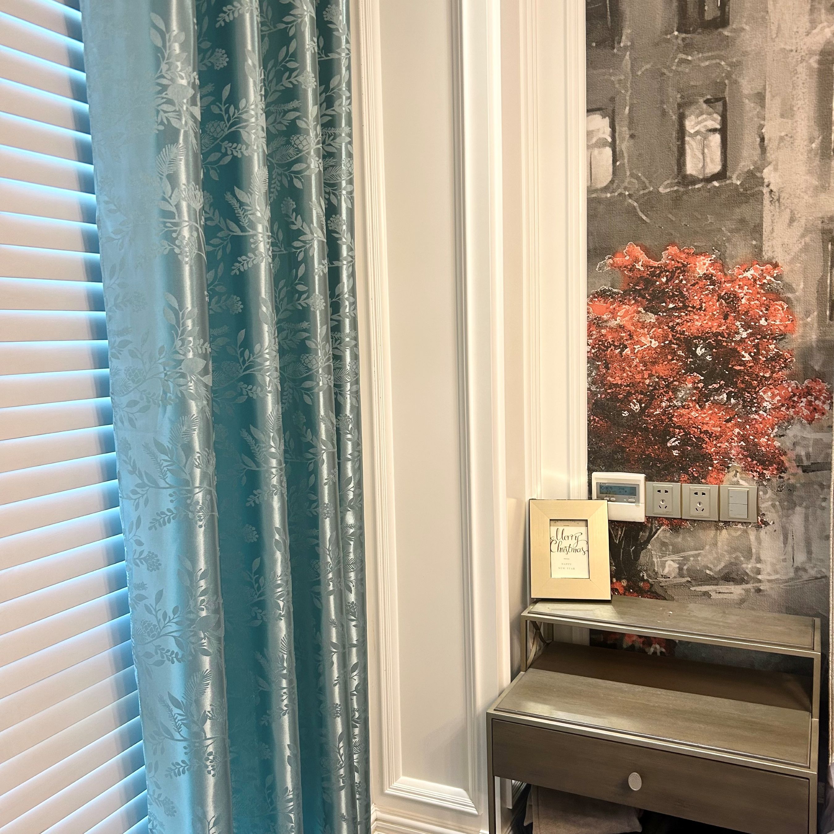 1pc High Quality Curtains Beautiful Leaf Pattern Blackout Curtain Thermal Insulation and Mosquito Prevention for Bedrooms Living Rooms