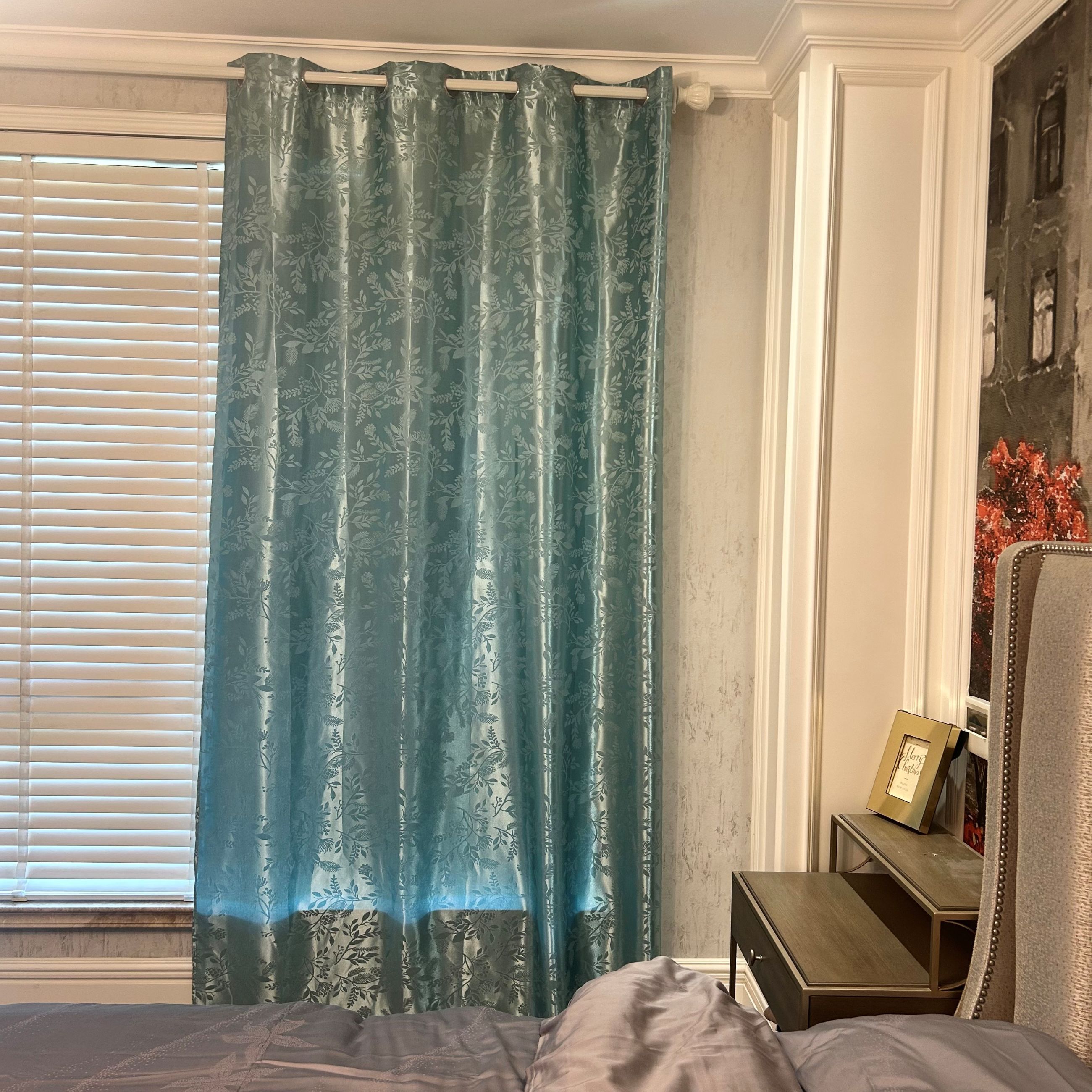 1pc High Quality Curtains Beautiful Leaf Pattern Blackout Curtain Thermal Insulation and Mosquito Prevention for Bedrooms Living Rooms