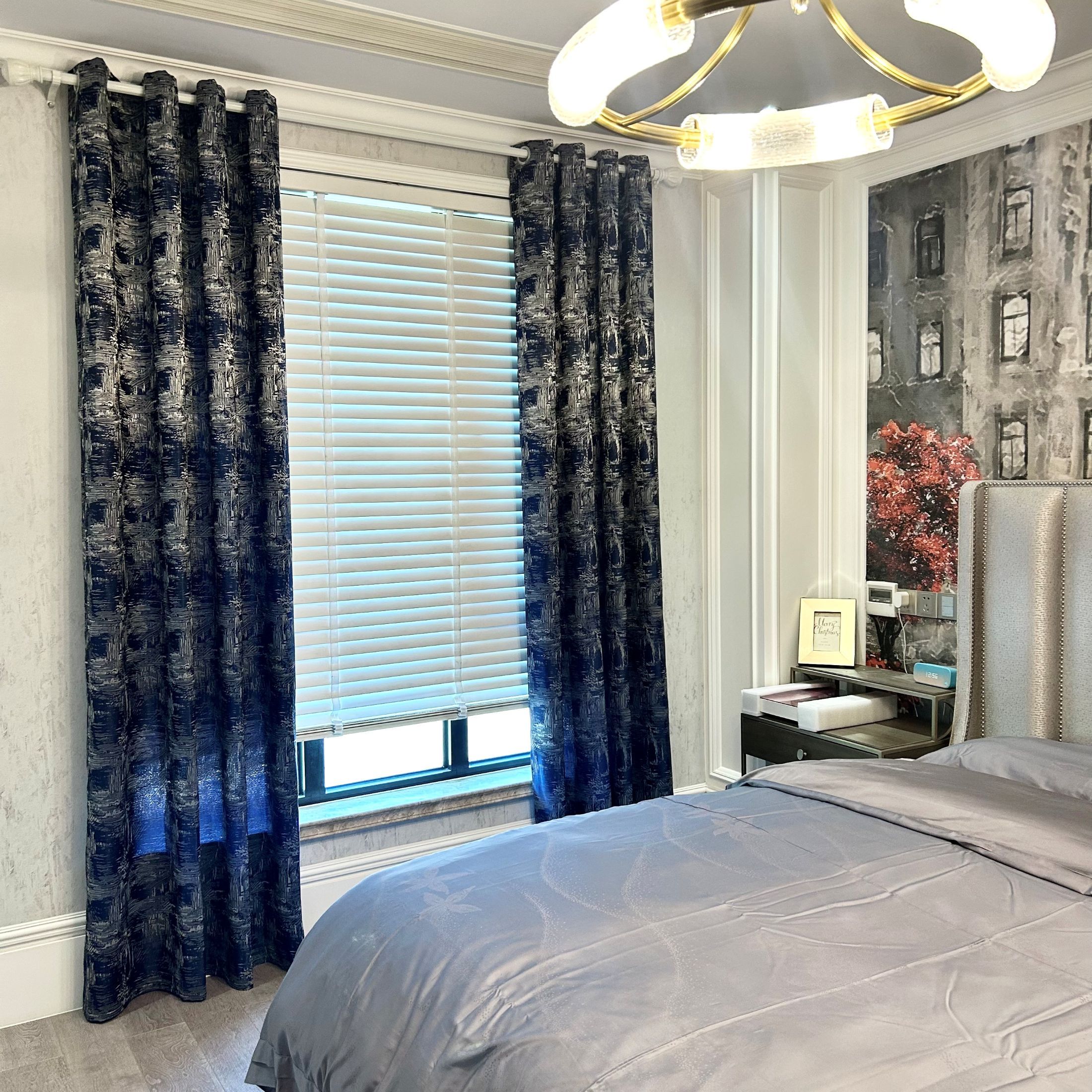 New High Luxury Blackout Geometric Curtains Sunscreen ＆Heat Insulation ＆Mosquito Prevention for Bedrooms and Living Rooms