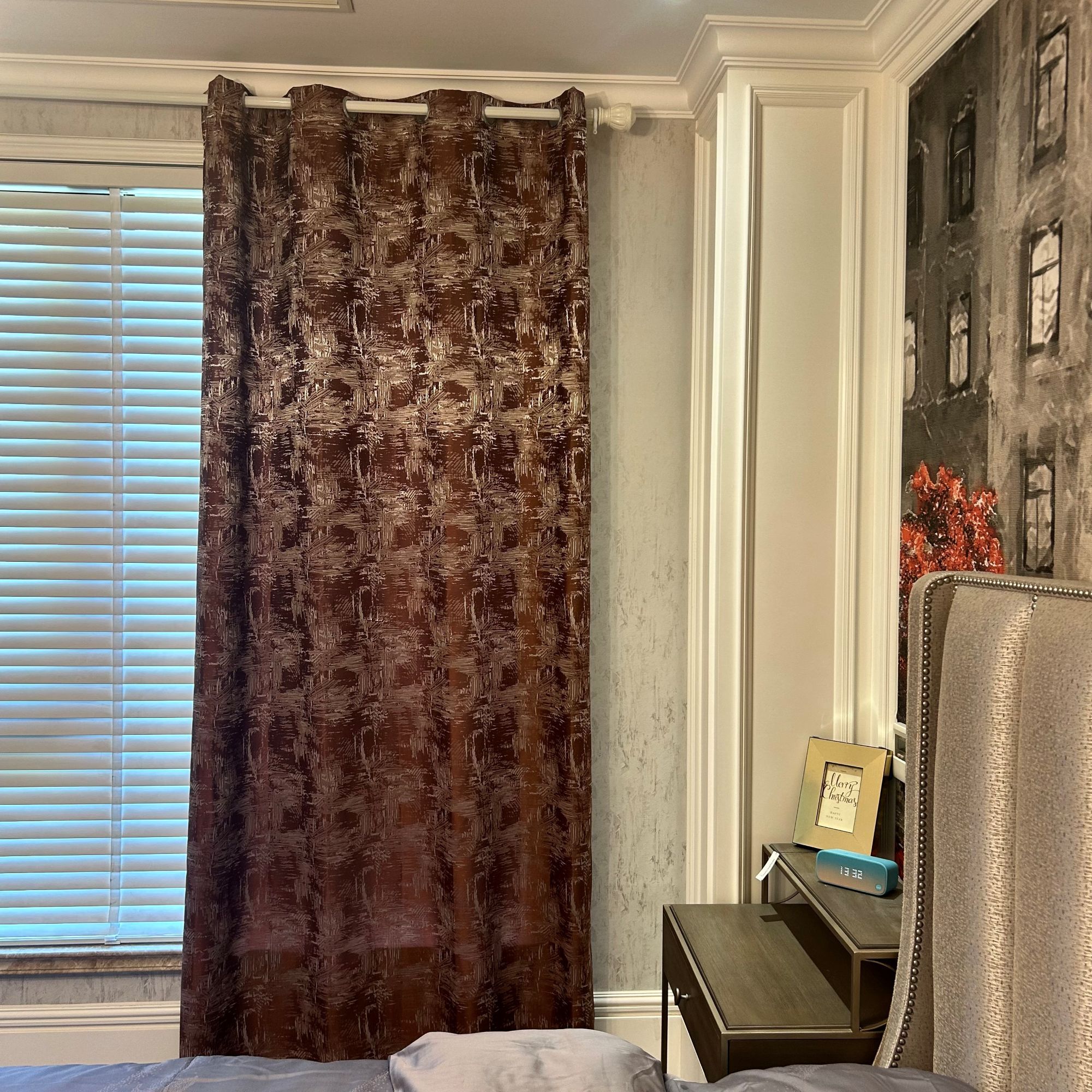 New High Luxury Blackout Geometric Curtains Sunscreen ＆Heat Insulation ＆Mosquito Prevention for Bedrooms and Living Rooms