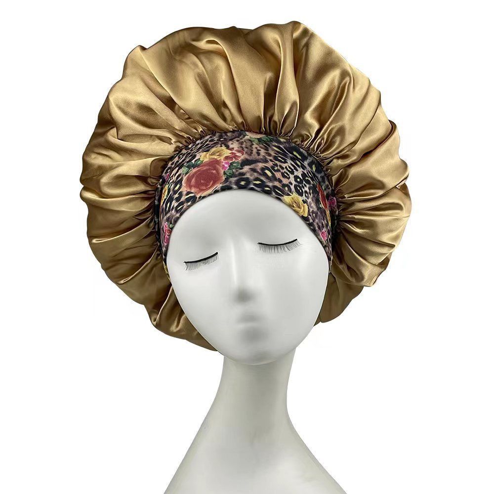 Satin Headscarf Hat Sleeping Bonnet Women Soft Elastic Band Fashion Head Scarf Night Sleep Hat Adjust Head Cover Hat Styling Accessories Wrap Silk Cap