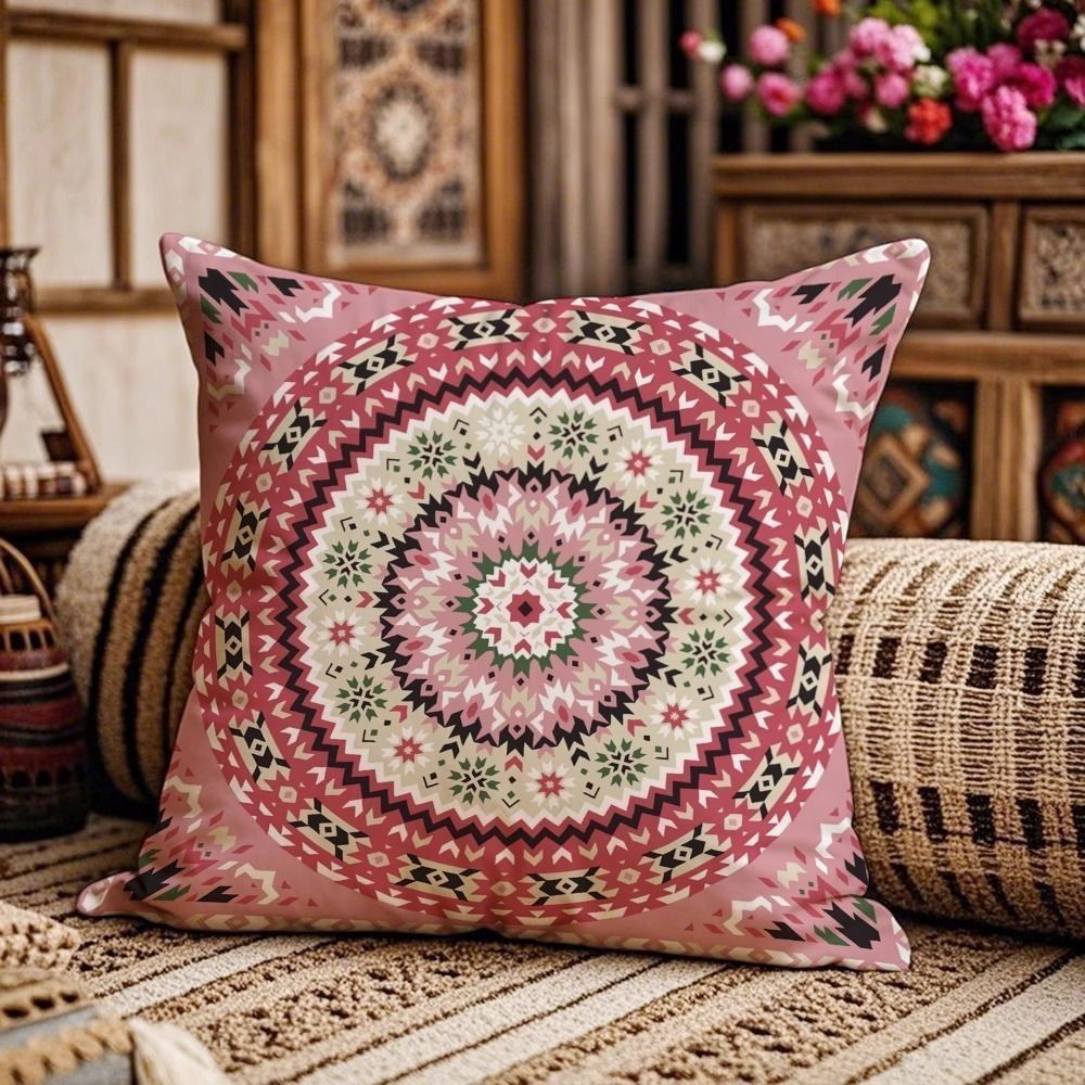 Ethnic style classical hotel coffee shop pillow cover Pillow case，CASES ONLY,Tropical Geometry Pillow Case Home Decor Sofa Living Room Throw Pillow Cover,,