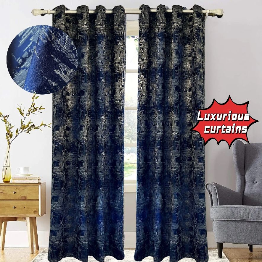 New High Luxury Blackout Geometric Curtains Sunscreen ＆Heat Insulation ＆Mosquito Prevention for Bedrooms and Living Rooms
