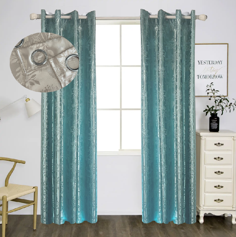 1pc High Quality Curtains Beautiful Leaf Pattern Blackout Curtain Thermal Insulation and Mosquito Prevention for Bedrooms Living Rooms
