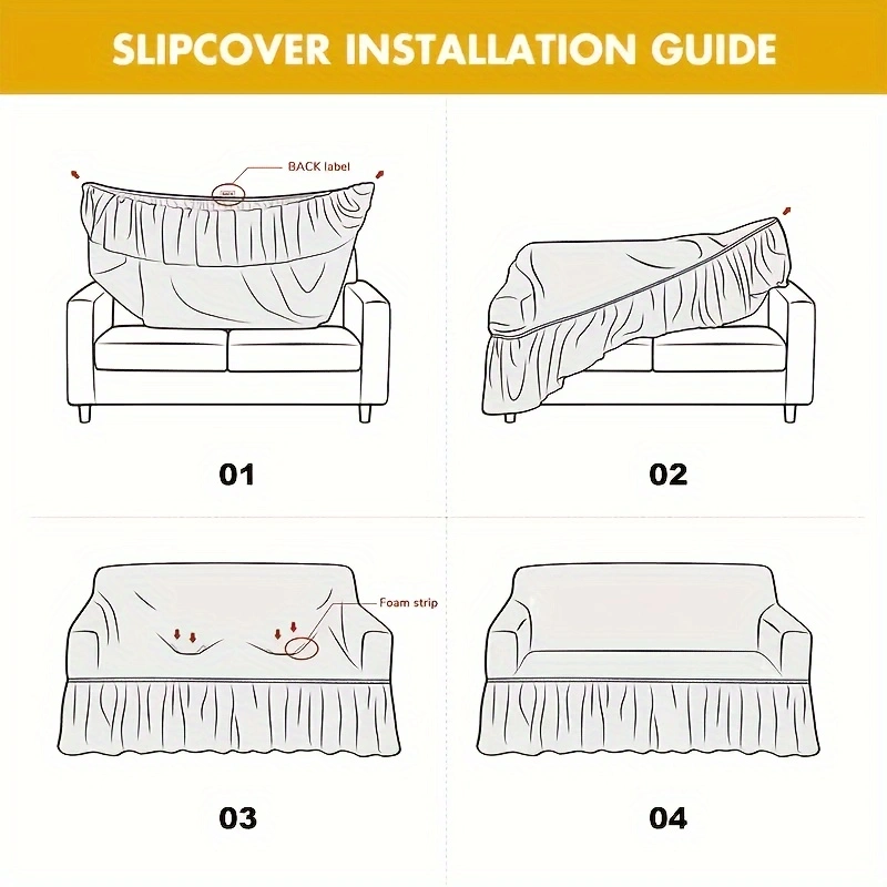 1pc Jacquard Sofa Cover with Skirt Splash Couch Cover Protector of Bench with Armrest for 1/2/3/4/Seater can be removed easily