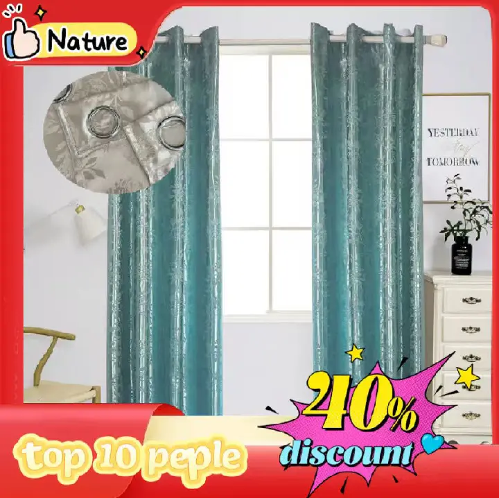 1pc High Quality Curtains Beautiful Leaf Pattern Blackout Curtain Thermal Insulation and Mosquito Prevention for Bedrooms Living Rooms