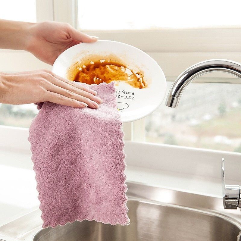 6 pcs Super Absorbent Microfiber Kitchen Dish Cloth High-efficiency Tableware Household Cleaning Towel Kitchen Tools Gadgets