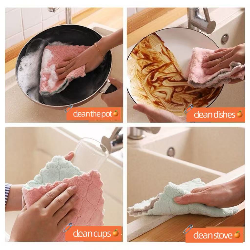 6 pcs Super Absorbent Microfiber Kitchen Dish Cloth High-efficiency Tableware Household Cleaning Towel Kitchen Tools Gadgets