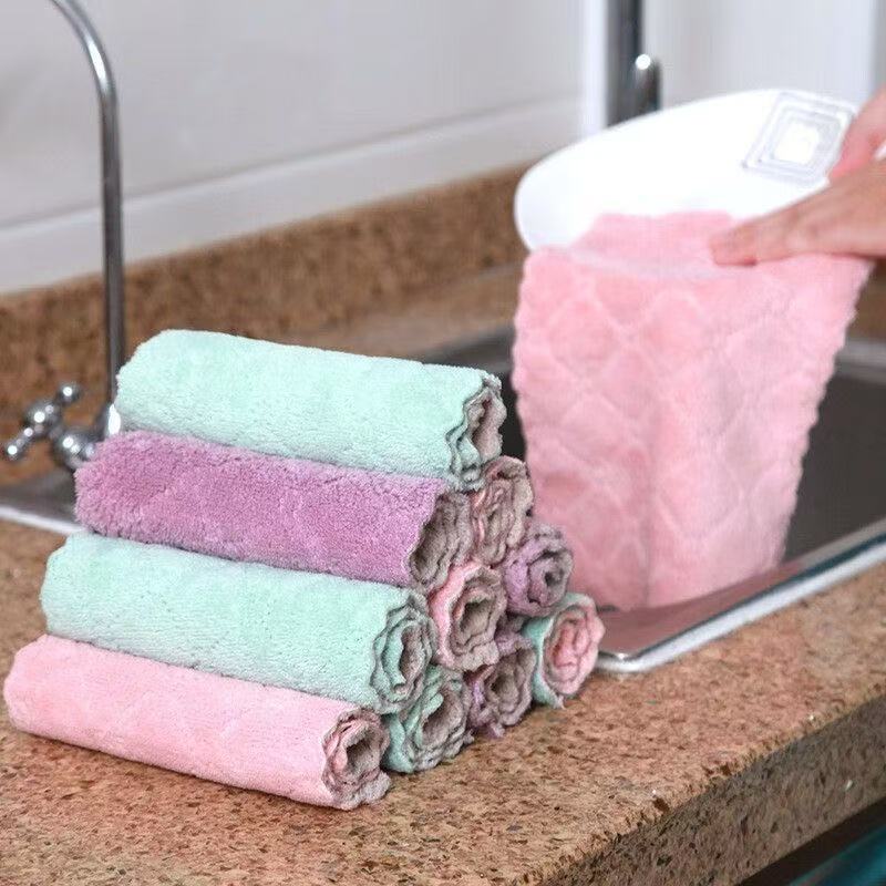 6 pcs Super Absorbent Microfiber Kitchen Dish Cloth High-efficiency Tableware Household Cleaning Towel Kitchen Tools Gadgets