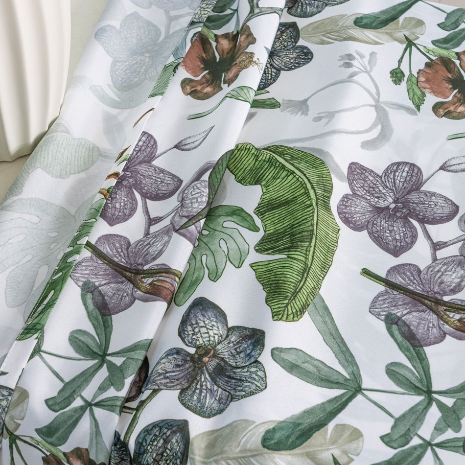 Curtain Scandinavian Style Tropical Monstera Pattern Drapes 1 Piece Home Oasis Semi Shading Printing Curtains Bedroom Living Room Partition Washable 1.4m*2.6m*1pc