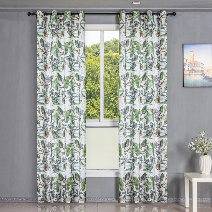 Curtain Scandinavian Style Tropical Monstera Pattern Drapes 1 Piece Home Oasis Semi Shading Printing Curtains Bedroom Living Room Partition Washable 1.4m*2.6m*1pc
