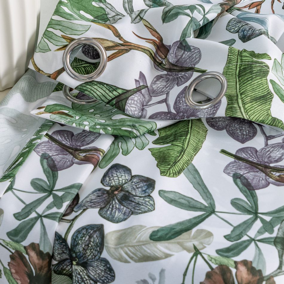 Curtain Scandinavian Style Tropical Monstera Pattern Drapes 1 Piece Home Oasis Semi Shading Printing Curtains Bedroom Living Room Partition Washable 1.4m*2.6m*1pc