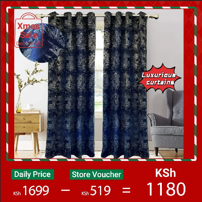 New High Luxury Blackout Geometric Curtains Sunscreen ＆Heat Insulation ＆Mosquito Prevention for Bedrooms and Living Rooms