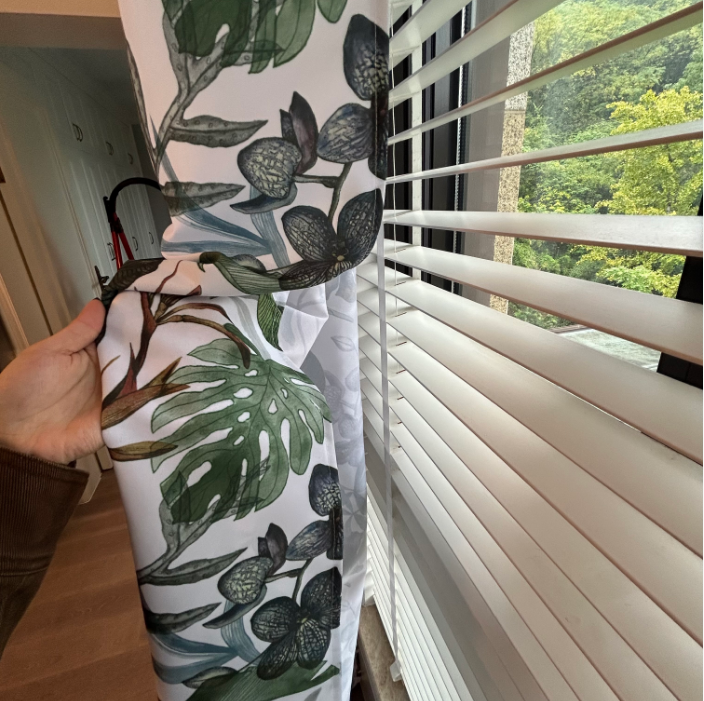 Curtain Scandinavian Style Tropical Monstera Pattern Drapes 1 Piece Home Oasis Semi Shading Printing Curtains Bedroom Living Room Partition Washable 1.4m*2.6m*1pc