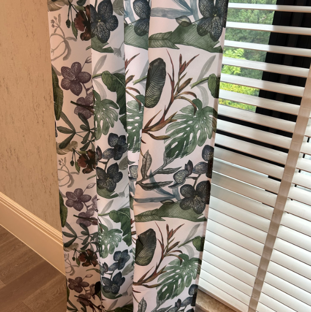 Curtain Scandinavian Style Tropical Monstera Pattern Drapes 1 Piece Home Oasis Semi Shading Printing Curtains Bedroom Living Room Partition Washable 1.4m*2.6m*1pc
